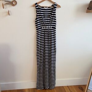 Navy and White Striped Maxi Maternity Dress (Boden)
